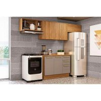 Cozinha Completa Botanic 5 Peças (3Aéreos+1Balcão+1Complemento) M662 Nogueira/Fendi - Kappesberg