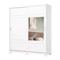 Guarda Roupas Casal 2 Portas de Correr com Espelho 3 Gavetas Dalia - Branco