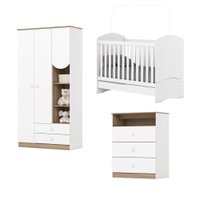 Dormitório Infantil Completo Berço Bala de Menta Para Quarto Bebê Magia