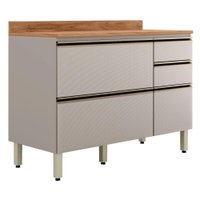 Balcao Com Tampo 4G 1P 120 cm MDF Proenca Nogueira Nude Prime Demartez