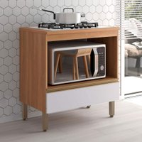 Balcão de Cozinha para Cooktop Macadâmia 1 Gaveta Freijó/Branco - Telasul