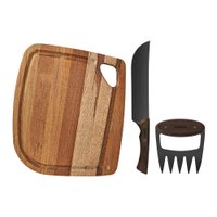 Jogo para Churrasco com Tábua 3 Peças Tramontina Churrasco Black 22999046 Madeira