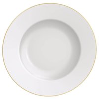Prato de Sobremesa 21cm Porcelana Branco Borda Dourada Tramontina Elisa Filetado Avulso