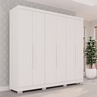 Guarda Roupa Casal Recife 06 portas e 2 gavetas Sallêto - Branco