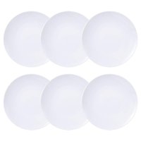 Jogo 6 Pratinhos de Pão Tramontina Branco em Porcelana 16cm Café da Manhã Lanche Sophia