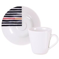 Xícara e Pires de Café 70ml Tramontina Street em Porcelana