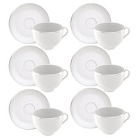 Conjunto 6 Xícaras de Chá Café com Pires 185ml Tramontina At