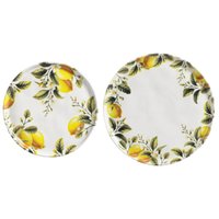 Kit 2 Pratos Raso 27,5cm e Sobremesa 21,5cm Limonata Cerâmic
