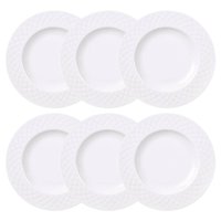 Jogo 6 Pratos para Sobremesa Porcelana Branca 21cm Tramontina Mesa Posta Sobremesa Doces Ingrid
