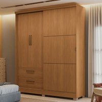 Guarda-Roupa Casal Baume 3 Portas 2 Gavetas Canela - Kappesberg