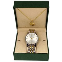 Kit Relógio Feminino Tuguir Analógico 2130 - Prata e Dourado