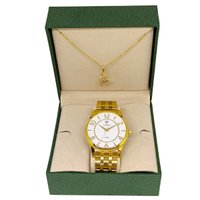 Kit Relógio Feminino Tuguir Analógico 2135 - Dourado e Branco