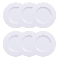 Jogo 6 Pratos de Sobremesa Branco Pratinho Porcelana 21cm Vibrare Tramontina