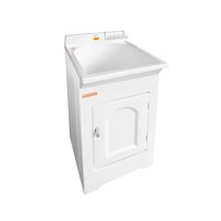 Tanque de Lavar Roupa 32L com Gabinete Branco 50x56x94cm Lavanderia Área de Serviço