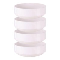 Jogo 4 Tigelas Bowl de Porcelana 16cm Paola Branca Cumbuca Empilhável Tramontina