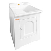 Gabinete Tanque de Lavar Roupas 38L Branco Fibra Stilofibras Lavanderia Área de Serviço