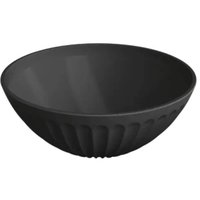 Kit 6 Saladeiras Tigela Redonda Plástico Preto 1L 18x7,5cm Salada Pipoca Sobremesa Uz