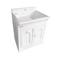Gabinete Tanque Lavanderia Lavar Roupas Calçados 50L Branco Área de Serviço