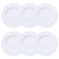 Conjunto 6 Pratos Rasos de Jantar 28cm Branco Porcelana Maria Augusta Tramontina