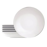 Jogo 6 Pratos Rasos Porcelana Atena Tramontina 28cm Branco Mesa Posta Cozinha Restaurante