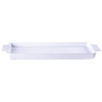 Jogo 4 Travessas de Porcelana 36x19cm Maria Augusta Retangular Rasa Branco Tramontina Bandeja