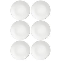 Jogo 6 Pratos Rasos de Jantar Almoço 28cm Porcelana Decorada Tramontina Atena  Mesa Posta