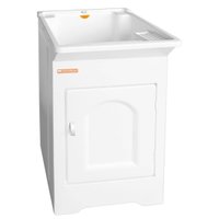 Tanque para Lavanderia Lavar Roupas Calçados Pequeno 22L Branco Com Gabinete Stilofibra Tanquinho