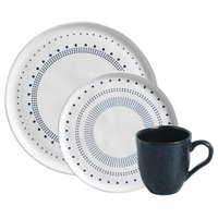 Jogo Prato Raso Sobremesa e Caneca Cerâmica Orgânico Porto Brasil Bio Astral Night Blue