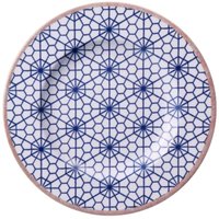 Jogo 12 Pratos Sobremesa Abstratta Porcelana 21cm Doce Padaria Restaurante Tramontina