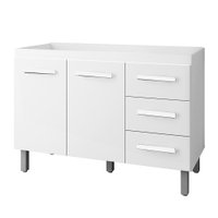 Balcao Para Pia 3G 2P 120 cm Bianca Branco Mobbs