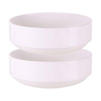 Jogo 2 Tigelas Bowl 20cm Paola Porcelana Branca Cumbuca Empilhável Tramontina