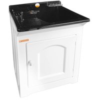 Tanque Gabinete de Lavar Roupas Preto 40L em Fibra Lavanderia Área de Serviço Tanquinho Stilofibras