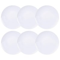 Conjunto 6 Pratos Rasos de Porcelana Tramontina Branco 25cm Leonora