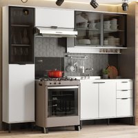 Armário de Cozinha Completa c Balcão Miami Boost Carraro Branco