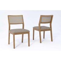 Cadeira Sala de Jantar Oiti Kit 2 Un Carvalho/Linho Bege/Tela Off White - Cimol