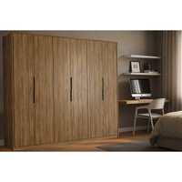 Guarda Roupa Casal 6 Portas (2 Ripadas) e 6 Gavetas Atrice Nogueira Touch - Demóbile
