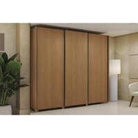 Guarda Roupa Casal 3 Portas de Correr e 4 Gavetas c/ Pés CB03T582 Canela - Kappesberg