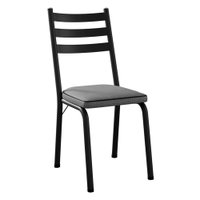 Cadeira Tubular Europa Preto Assento Platina ARTEF