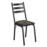 Cadeira Tubular Europa Preto Assento Floral Dourado ARTEF