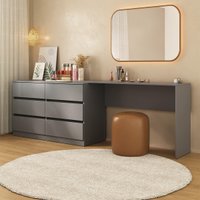 Penteadeira de Canto 120cm 6 Gavetas Flex Multimóveis MP4404