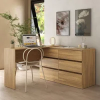 Escrivaninha em L 120cm c/ 6 Gavetas Flex Multimóveis MP6030