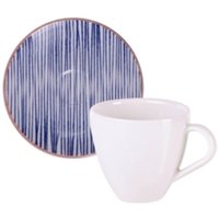 Xícara e Pires para Café Expresso 95ml em Porcelana Decorada Tramontina Abstratta Cozinha Servir