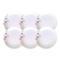 Jogo 6 Pratos Fundos 22cm Porcelana Tramontina Floratta Sopas Caldos Mesa Posta