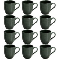 Jogo 12 Canecas Arauco 273ml Verde Xícara de Chá Cerâmica Porto Brasil