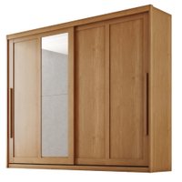 Guarda Roupas Casal 2 Portas de Correr com Espelho 100% MDF 6 Gavetas Firenze