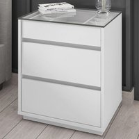 Mesa de Cabeceira Invictus 3 Gavetas Branco - Pnr Móveis Mesa de Cabeceira Invictus 3 Gavetas Branco - Pnr Móveis