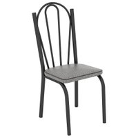 Cadeira Tubular Europa 121 Preto Assento Platina ARTEF