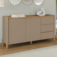 Balcão Buffet Cervionne 3 Gavetas 2 Portas Hannover/Fendi - Pnr Móveis