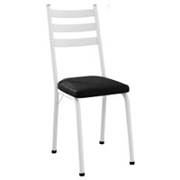 Cadeira Tubular Europa Branco Assento Preto Brilhante ARTEF