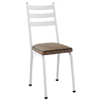 Cadeira Tubular Europa 118 Branco Assento Rattan ARTEF